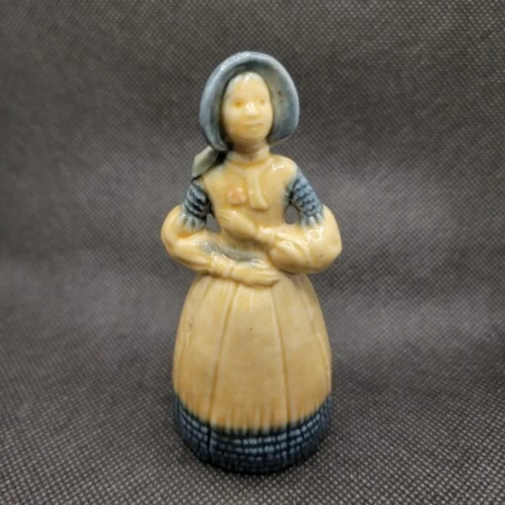 Vintage Copenhagen Figurine Holding A Flower Paperweight